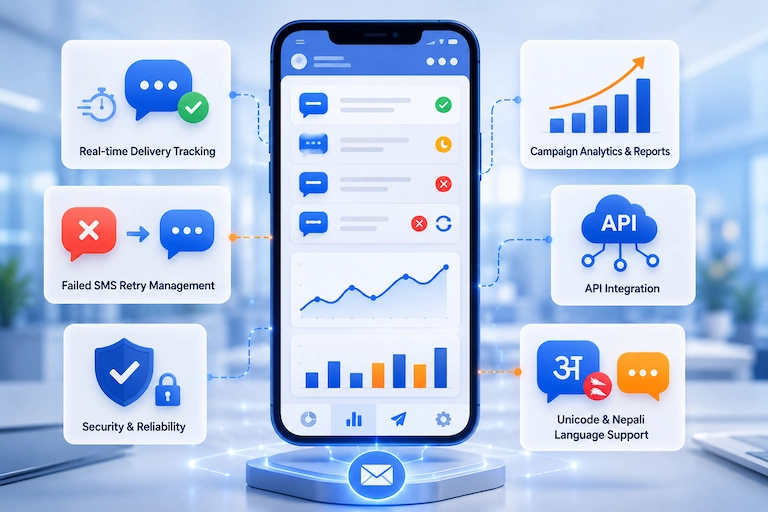 key feature of SMS Tracking System in Nepal